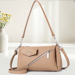 2026 Popular Women's PU <b>Square</b> Shape Zipper Closure Tassel Multifunctional Shoulder Tote Bag Polyester Lining for Daily Matching - Product Image 5