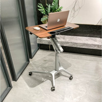 Bureau sur pied pneumatique, simple, moderne, en aluminium, siège de lit, pour ordinateur portable
