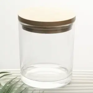 Nến rỗng Jar với nắp tre và Hộp Quà Tặng đặt kính người giữ ngọn nến đám cưới Bảng giáng sinh trang trí nội thất