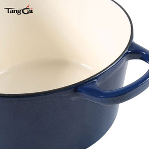 Grande marmite antiadhésive en <span class=keywords><strong>fonte</strong></span> émaillée, <span class=keywords><strong>cocotte</strong></span> hollandaise de 6,5 litres, compatible avec toutes les cuisinières, certifiée pour la sécurité alimentaire - Product Image 3