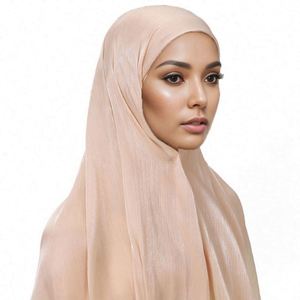 Hijab instantané en mousseline de soie pour femme, style islamique d'hiver, avec bonnet - Product Image 6