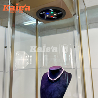 Kustom perhiasan kaca kelas atas etalase otomatis berputar menara tampilan konter untuk etalase perhiasan