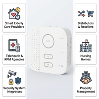 Hub intelligent domestique Eview pour la surveillance de la santé en temps réel avec bouton d'alerte d'urgence LoRa et capteurs de sécurité