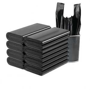 Large Black Flat Mouth Extra Large <b>Plastic</b> Trash Bags Thickening Disposable For Commercial Kitchen Hotel Use Xl Size - Product Image 1