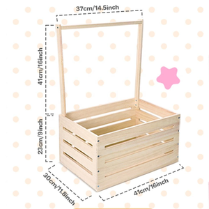 Cesta de Regalo de Madera Rectangular Personalizada OEM para Baby Shower con Asa para Recién Nacidos, Niños y Niñas - Product Image 6