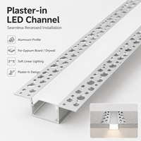 Profilé LED encastré sans cadre pour cloison sèche, en aluminium, à extrusion intégrée, pour éclairage de plafond résidentiel et commercial (vente en gros)
