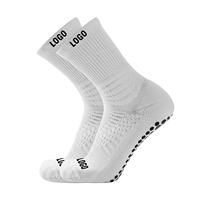 Chaussettes de sport pour hommes avec logo personnalisé, blanches, élégantes, pour athlètes, antidérapantes, respirantes, pour jeunes, chaussettes de football antidérapantes