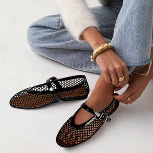 <span class=keywords><strong>Ballerine</strong></span> nere da donna per tutti i giorni con soletta a rete a rete a punta Mary Jane <span class=keywords><strong>ballerine</strong></span> per scarpe da donna con <span class=keywords><strong>cinturino</strong></span> con fibbia - Product Image 4