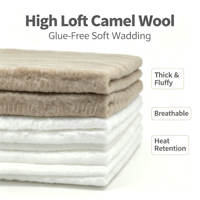 Ouate en fibres courtes 100% polyester blanchie légère 80GSM, isolante thermiquement, non-adhésive, 15D Polyfill pour matelas