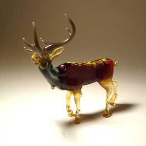 Figurine de cerf en verre soufflé à la main, sculpture décorative sur le thème des animaux, artisanat d'art fait main - Product Image 3