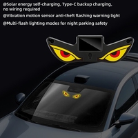 Lampe d'ambiance décorative LED yeux de démon solaires, rechargeable Type-C, yeux animés pour voiture, SUV, camions, fourgonnettes