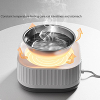 Bol chauffant pour animaux de compagnie en acier inoxydable à température constante, distributeur d'eau chaude électrique pour chats, pour protéger la santé intestinale