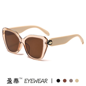 Yingtai Eyewear Cat Eye Sunglasses <b>Pink</b> PC <b>Frame</b> UV400 Women's Sun Protection - Product Image 2