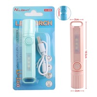 XJ-809 senter berkemah Mini portabel, lampu kerja plastik Lumen tinggi IP67 sinar dapat disesuaikan dapat diisi ulang tipe-c