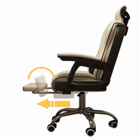 Chaise de bureau de course blanche de luxe chaise pivotante inclinable patron confortable chaise de bureau ergonomique en cuir de direction