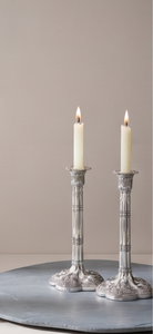 Candle Holder <b>Silver</b> Finish Ornate Metal <b>Candlestick</b> Pair Decorative Table Centerpiece for Wedding Dining Home Event Party Decor - Product Image 4