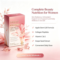 Appelstamcel Collageen Peptiden Vitamine C E Zink Gereduceerd Glutathion Antioxidant Beauty Supplement Frambozenextract (60)