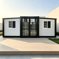 Maison conteneur modulaire extensible Shinestone, design à double aile, espace de vie préfabriqué portable
