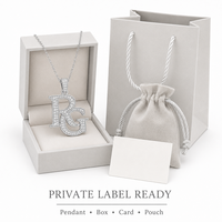 Pendentif personnalisé en moissanite avec initiale, en argent sterling 925, bijoux personnalisés en gros
