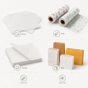 Hojas Planas Impresas para Forrar Bandejas de Hamburguesas en Cafeterías, con Revestimiento Antiadherente de Fácil Desmolde, Papel Encerado para Servicio de Alimentos Comercial - Product Image 4
