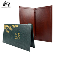 Couverture de menu en cuir personnalisée en gros, porte-menu haut de gamme A4 A5 pour restaurant, bistrot