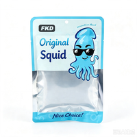 Sachet en aluminium Mylar imprimé sur mesure à trois soudures latérales avec fenêtre, thermoscellable, pour l'emballage de fruits de mer et de snacks prêts à consommer