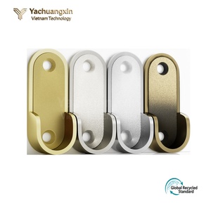 Flat Aluminum <b>Hooks</b> Gold Silver Matte Finish for Home Installation - Product Image 3