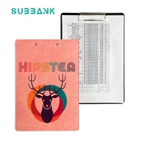 Subbank sublimación de un solo lado A5 A4 Clip carpeta de archivos con menú tablero de escritura suministros de oficina promoción regalos de negocios