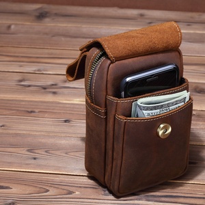 Nueva Riñonera de Cuero Crazy Horse Vintage para Hombre, Bolsa de Cintura para Teléfono, Bolsillo para Teléfono Móvil, Boshiho BOSA2004032 - Product Image 4