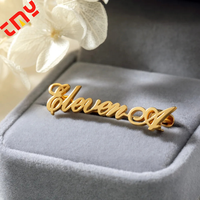 Broche de Revers en Métal Creux Personnalisée avec Logo Luxueux 3D Doré en Lettres, Populaire et Décorative, pour Costume, Badge Femme et Homme, pour Vêtements