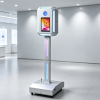 Cabina de Fotos SLR con Impresión Automática y Robot Autónomo, Luces RGB para Smartphone, Control Remoto Inalámbrico, Cámara para iPad, Estructura Metálica Portátil