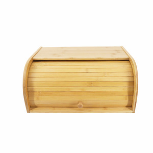 Boîte à pain en bambou à 1 étage, conteneur de rangement enroulable pour cuisine, aliments, gâteaux, pain - Product Image 3