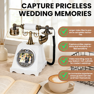 โทรศัพท์โบราณ OEM/ODM, สมุดเยี่ยมชมพร้อมวิดีโอและเสียงความละเอียด 1080P, ราคาโรงงานขายส่งสำหรับงานแต่งงานและงานปาร์ตี้ - Product Image 2