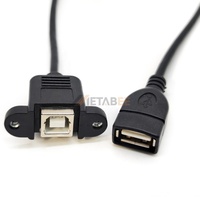 Câble d'extension USB 2.0 Type B Femelle vers B Femelle à montage sur panneau, 10 cm, connecteur de communication de données 480 Mbps pour contrôle industriel
