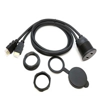 Câble d'extension double USB 3.0 de 1 m, étanche, à montage encastré, en PVC tressé, conducteur en cuivre étamé, pour tableau de bord de voiture, 12 V