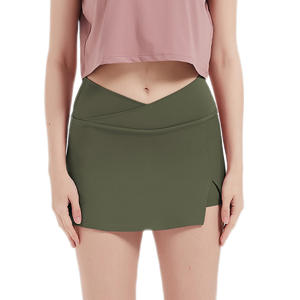 Aoyema 2024 moda donna con taglio a V nuovo due pezzi con tasche a vita alta su misura abito da Golf sportivo gonne Fitness 2 in 1 - Product Image 3