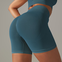 Logo personnalisé Shorts de compression pour femmes Butt Lift Workout Léger Taille haute Gym Fitness Ensembles Seamless Yoga Shorts Imprimer