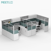 Scrivania Modulare in Legno Convertibile Moderna, Postazione di Lavoro per 2-8 Persone, Estensibile, Arredamento in Metallo per Spazi Aperti