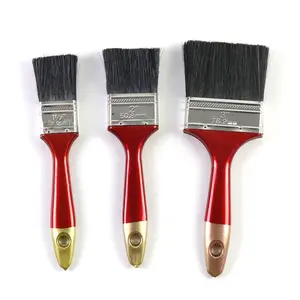 2022 brosse de peinture à poignée en plastique de couleur rouge avec cheveux noirs de haute qualité
