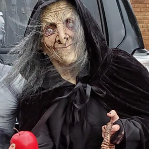 DAMAI Halloween Silicon Maskes Realistic Horror Cosplay for Party Prop Latex Full Face Mask Wig Old Granny Mask - Product Image 3