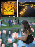 Lanterne flottante en papier, lanternes aquatiques en bois avec bougies LED, décoration de patio extérieur, fêtes au bord de la piscine, commémorations de mariage, jardin