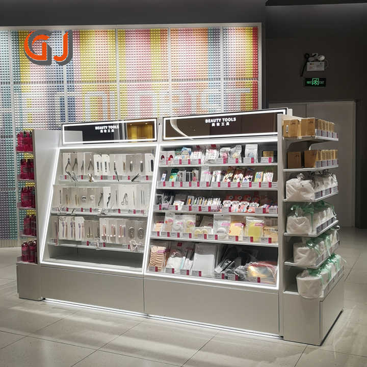 Store Interior Design for Beauty Skin Makeup Display Shelving