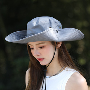 Chapeau de pêcheur à large bord respirant, protection solaire, été, pêche en plein air, cyclisme, réglable, adulte, unisexe - Product Image 3