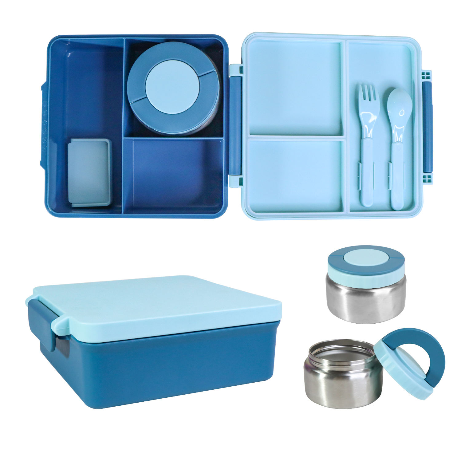 Ensemble boîte à lunch bleue pour enfants