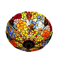 Amazon Classic Creative Stained Glass Garden Tiffany Ceiling Light