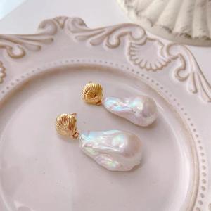 S925 Silver Ear Studs DIY Pearl Accessories Empty Support Shell with 10-15mm Round <b>Beads</b> 21319 <b>Flexible</b> Ear Studs - Product Image 1