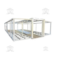 Maisons miniatures portables en acier extensibles 2025, dernières nouveautés, avec véranda et serres en verre, design européen