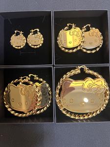 Pendientes de Aro de Bambú con Hilo Dorado y Letra Personalizada, con Diseño de Personajes de Dibujos Animados, para Mujeres y Niñas - Product Image 1