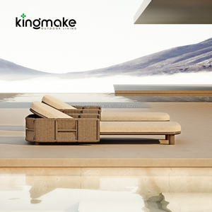 आउटडोर अवकाश लाउंज चेयर पूल एल्यूमीनियम पेटियो फर्नीचर समुद्र तट के लिए कुशन अजस्टबल सूर्य लाउजर - Product Image 6