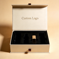 Boîte rigide personnalisée en papier artistique biodégradable pour crème cosmétique visage, emballage de luxe fait main avec logo gaufré et fermeture magnétique
